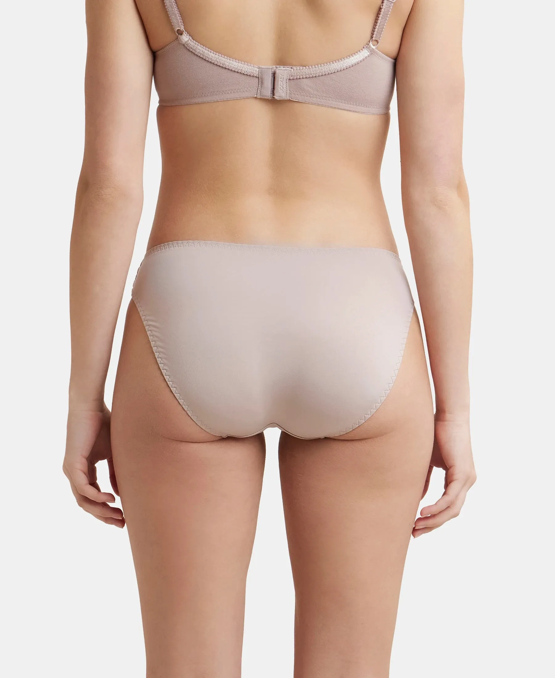 Medium Coverage Soft Touch Microfiber Elastane Stretch Lace Styled Bikini With StayFresh Treatment - Mocha