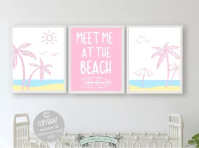 Meet Me At The Beach - Set of 3 Pink