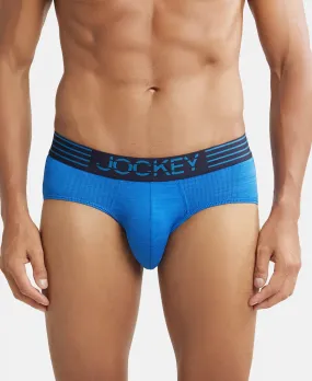 Microfiber Mesh Elastane Stretch Performance Brief with StayDry Technology - Move Blue