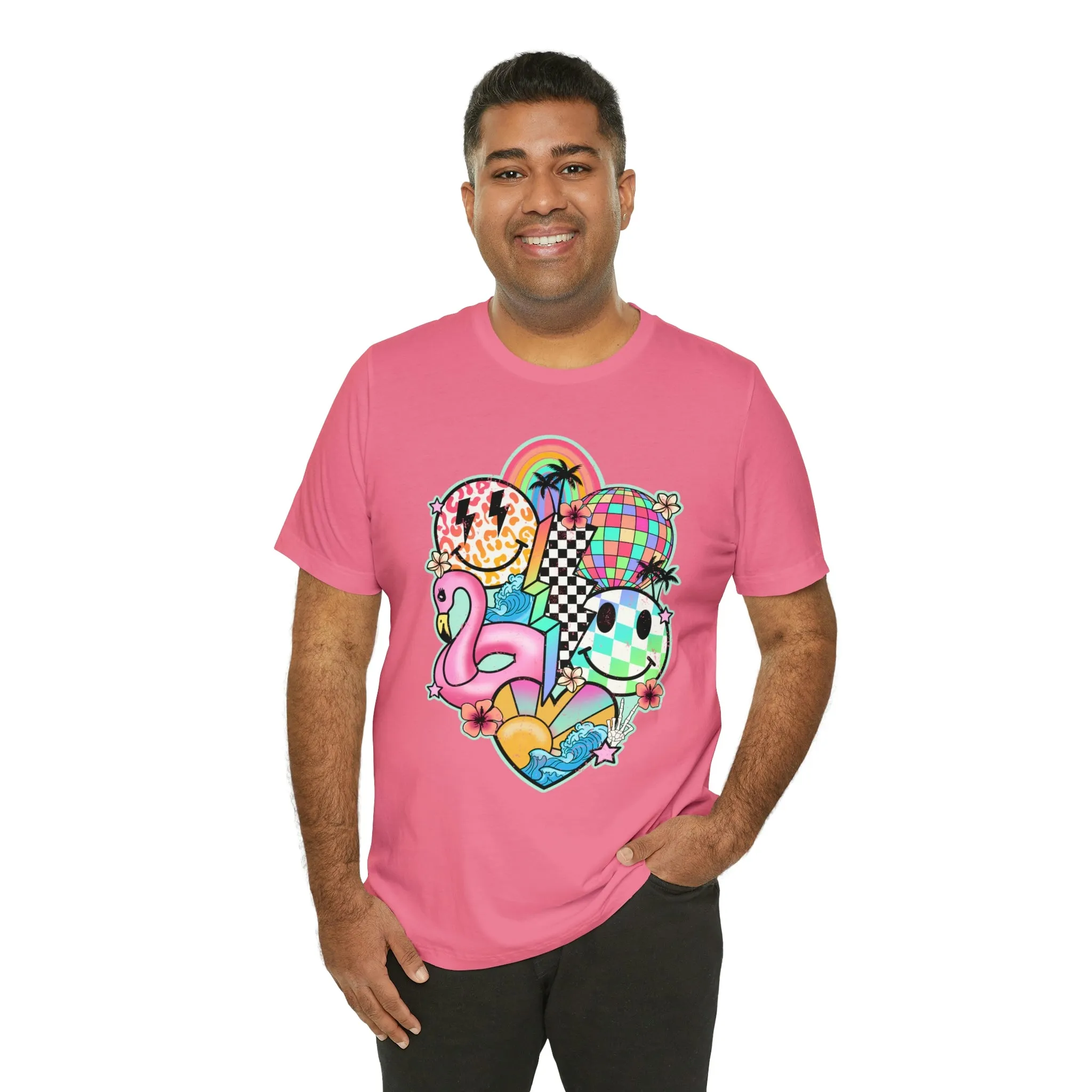Neon Smiley Pool Party Tee - Unisex Shirt