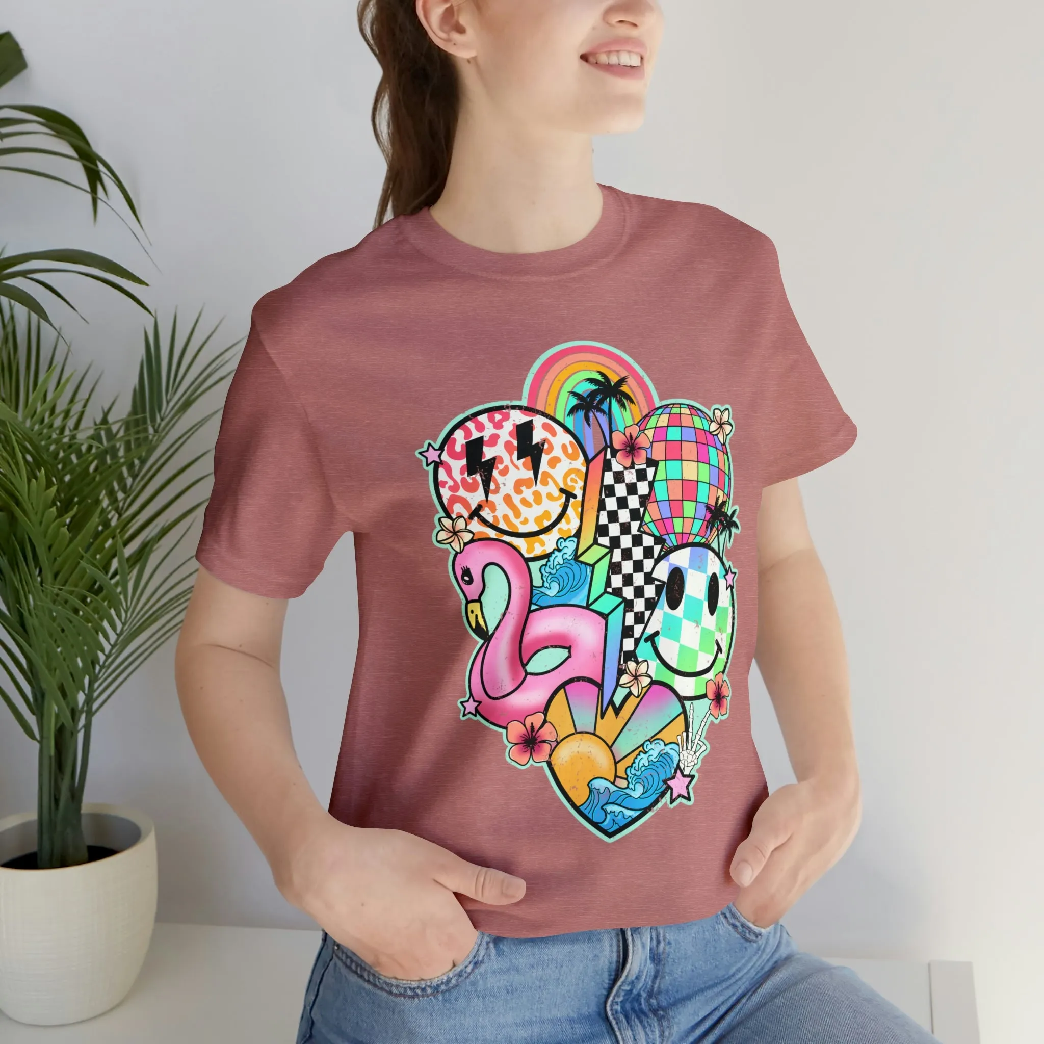 Neon Smiley Pool Party Tee - Unisex Shirt