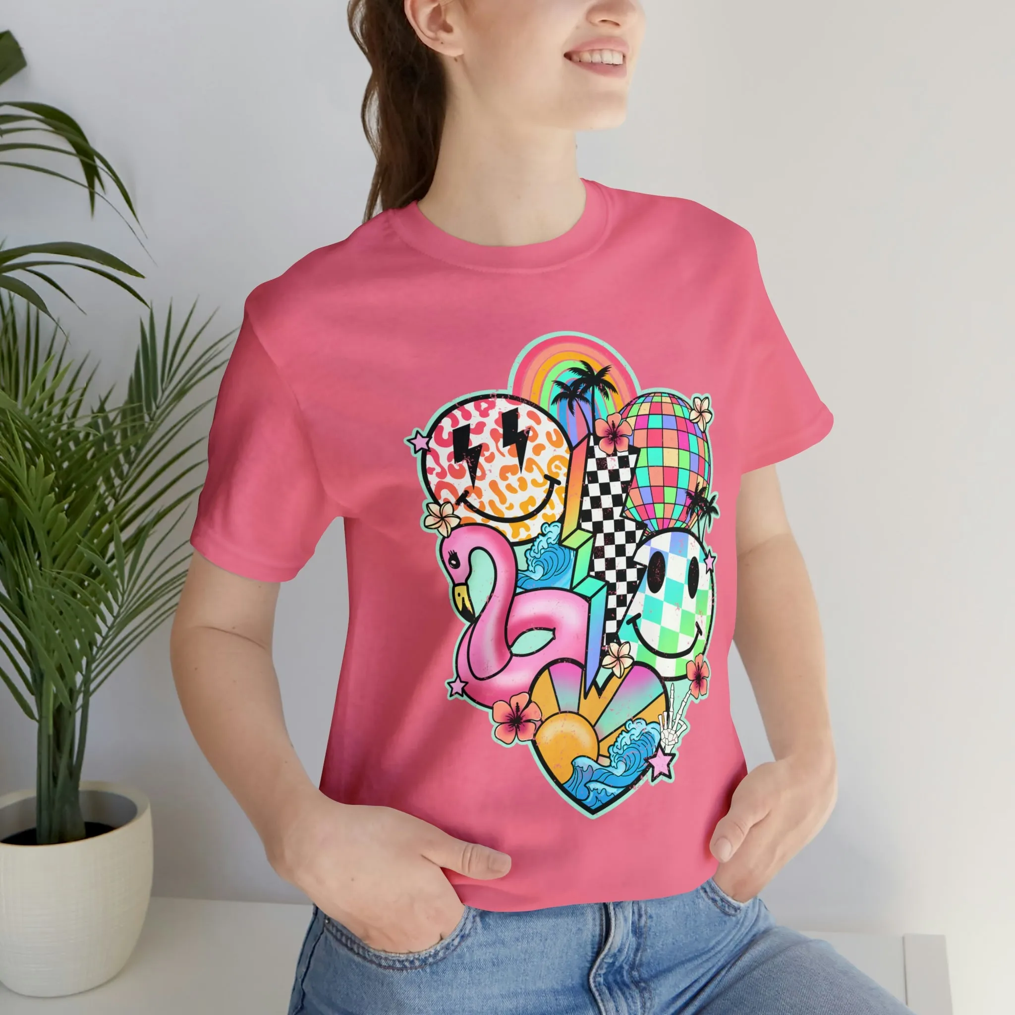 Neon Smiley Pool Party Tee - Unisex Shirt