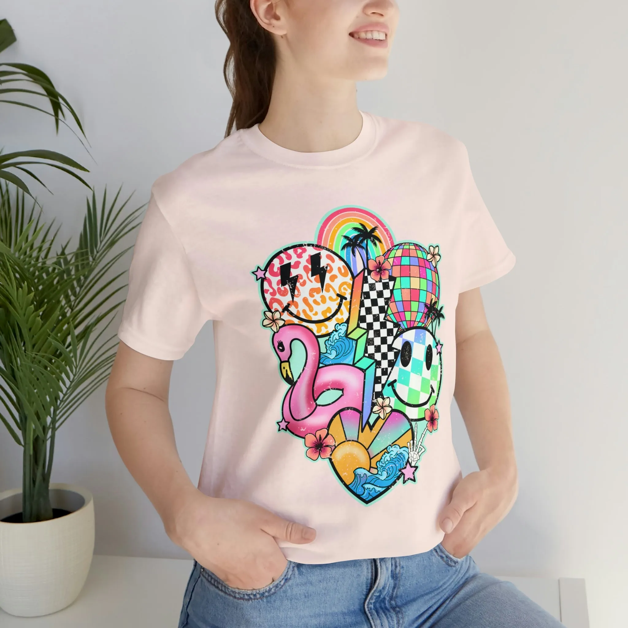 Neon Smiley Pool Party Tee - Unisex Shirt