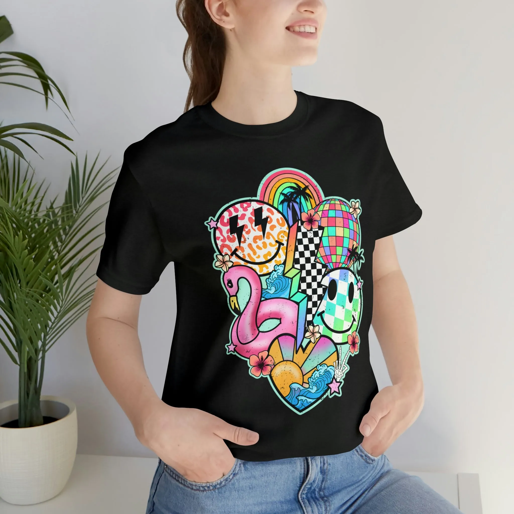 Neon Smiley Pool Party Tee - Unisex Shirt