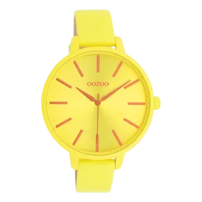 Neon yellow OOZOO watch with neon yellow leather strap - C11184