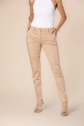 New York Slim women's chino pants in stretch satin slim