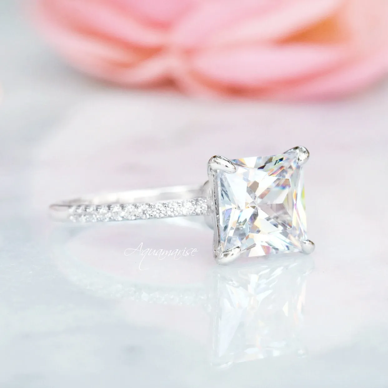 Nora Simulated Diamond Ring- Sterling Silver