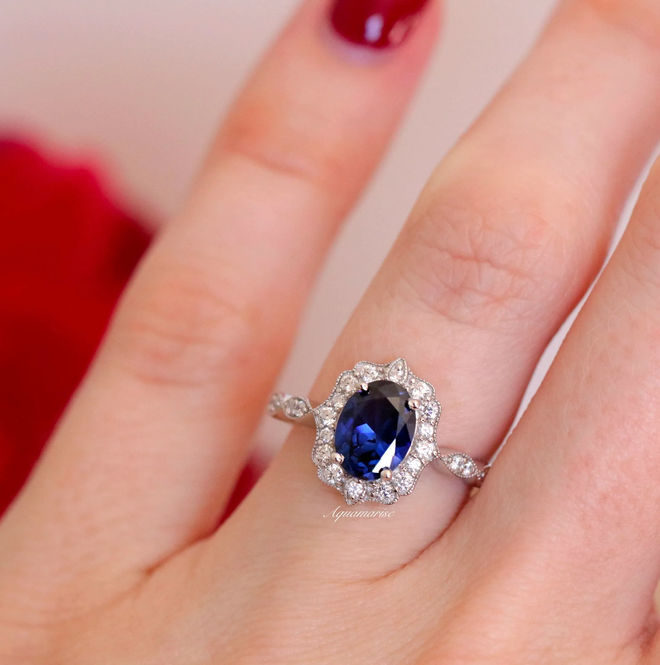 Ophelia Sapphire Ring- Sterling Silver