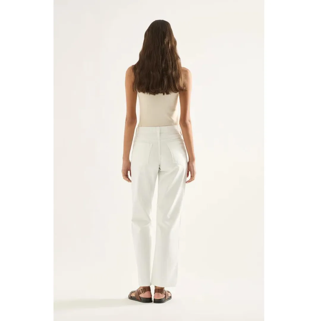 OUTLAND DENIM Elise Mid Straight Jean, Snow White