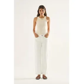 OUTLAND DENIM Elise Mid Straight Jean, Snow White