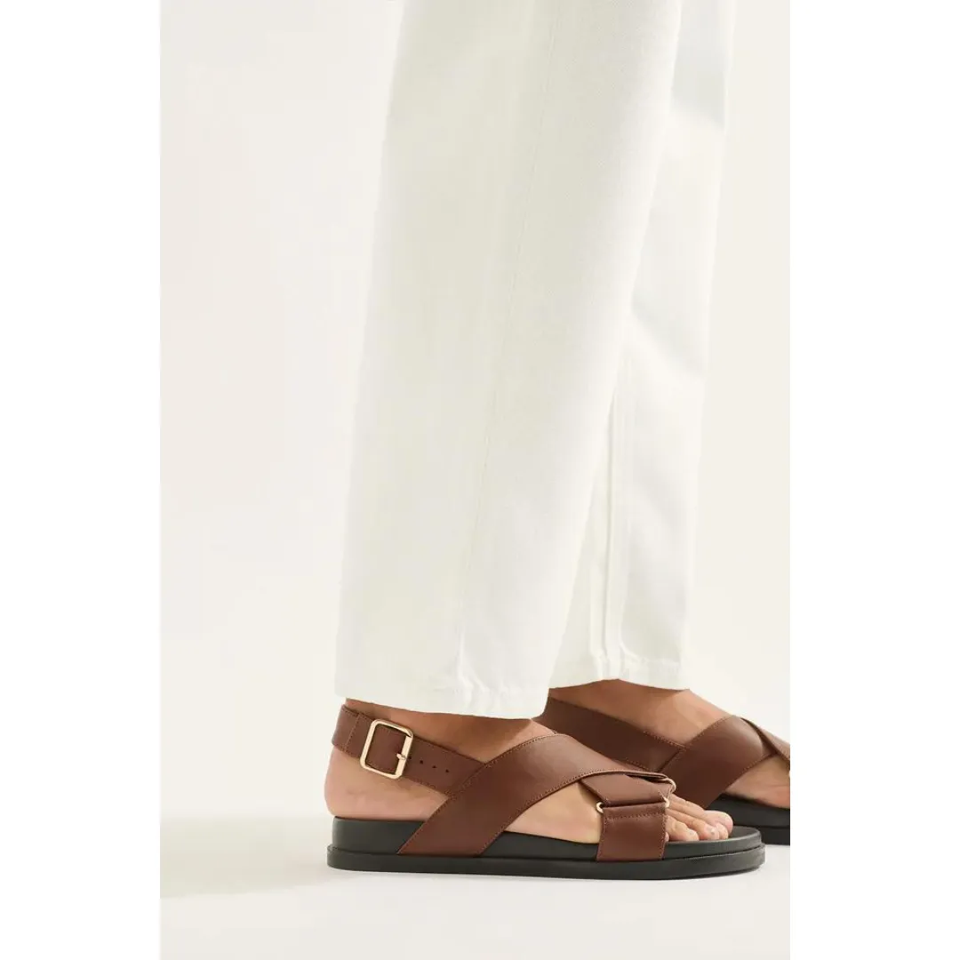 OUTLAND DENIM Elise Mid Straight Jean, Snow White