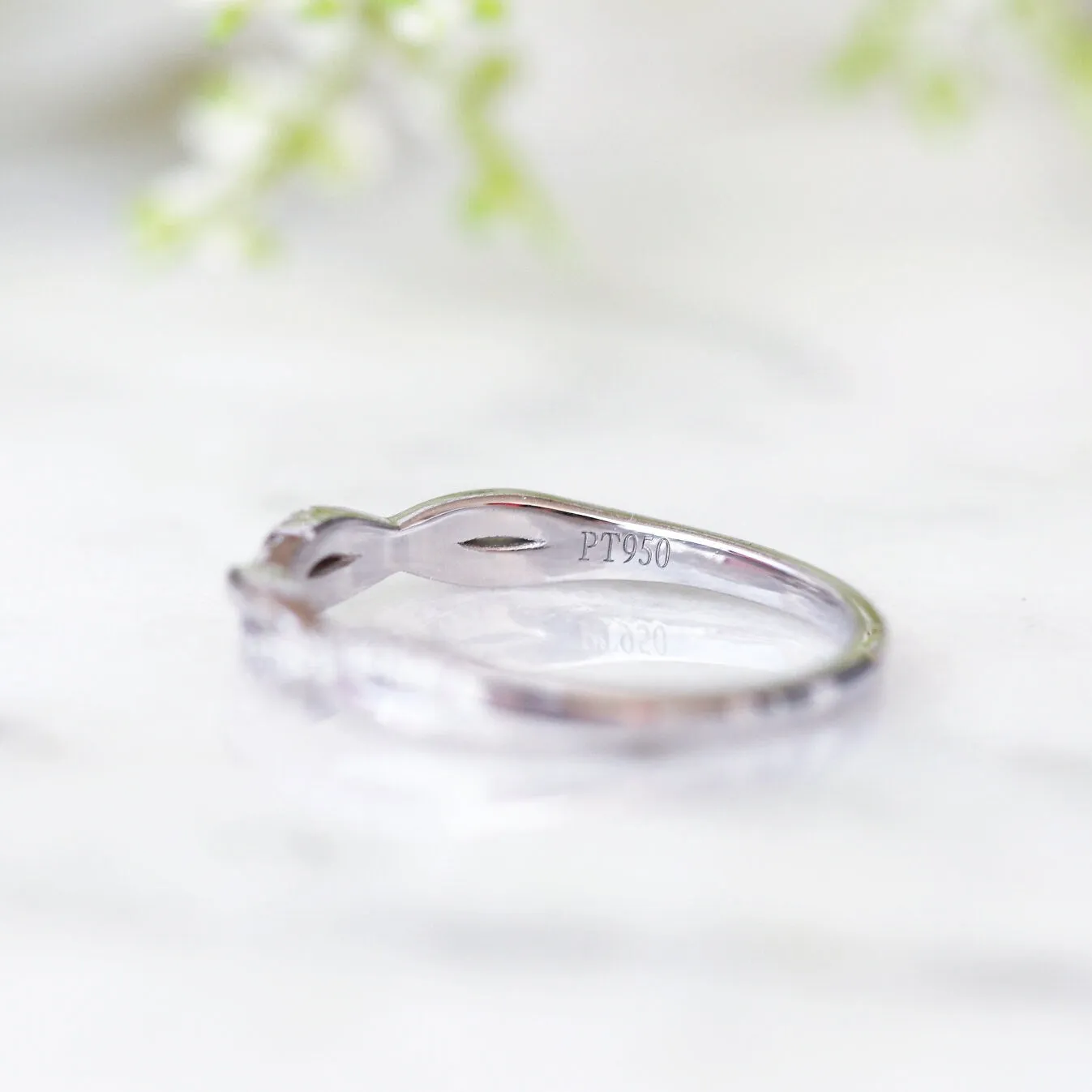 Petite Twisted Vine Diamond Wedding Band- 10K 14K 18K White Gold or Platinum
