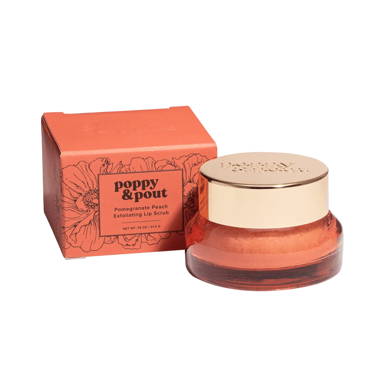 Poppy & Pout Lip Scrub Pomegranate Peach