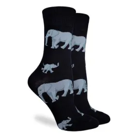"Elephant Family" Cotton Crew Socks by Good Luck Sock