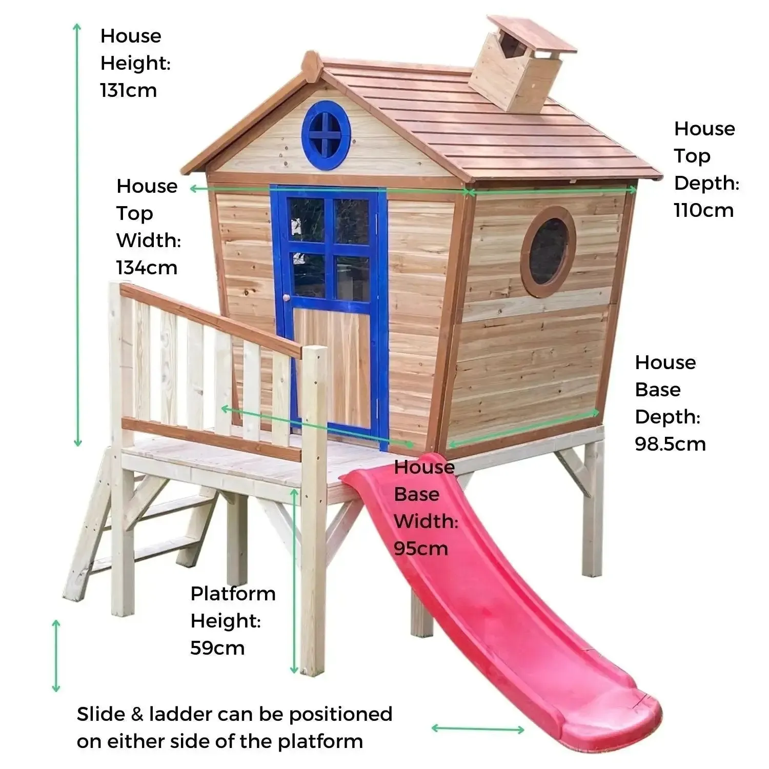 Redwood Tower Playhouse - with Slide and Ladder