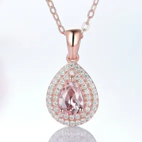 Scarlett Morganite Necklace- 14K Rose Gold Vermeil