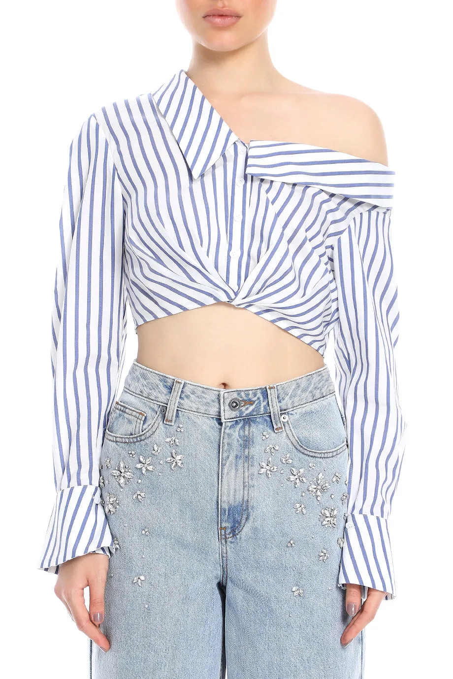 Stripe Cotton Crop Top