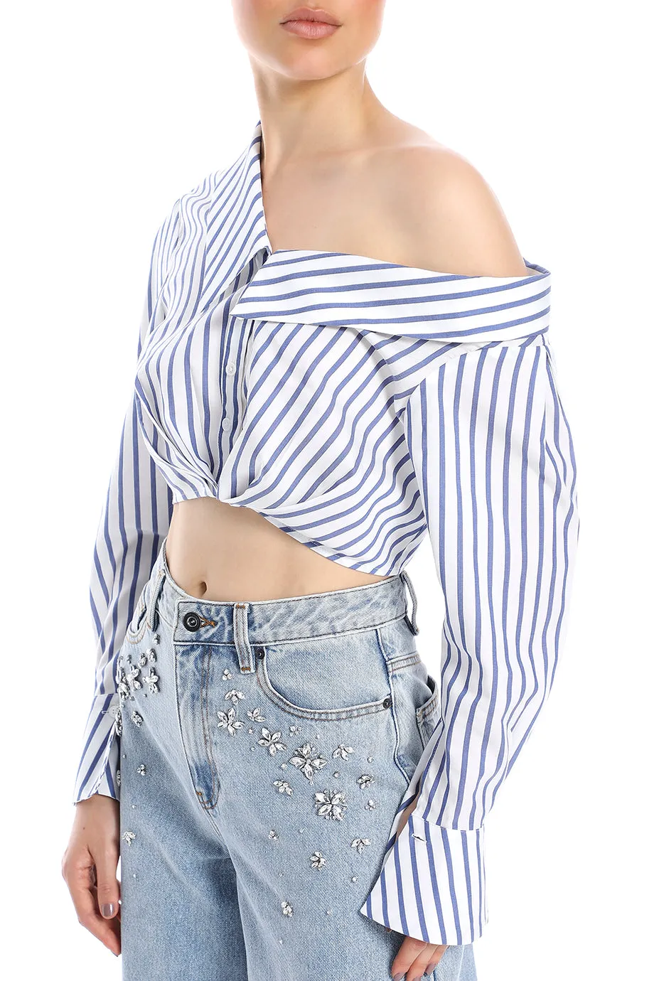 Stripe Cotton Crop Top