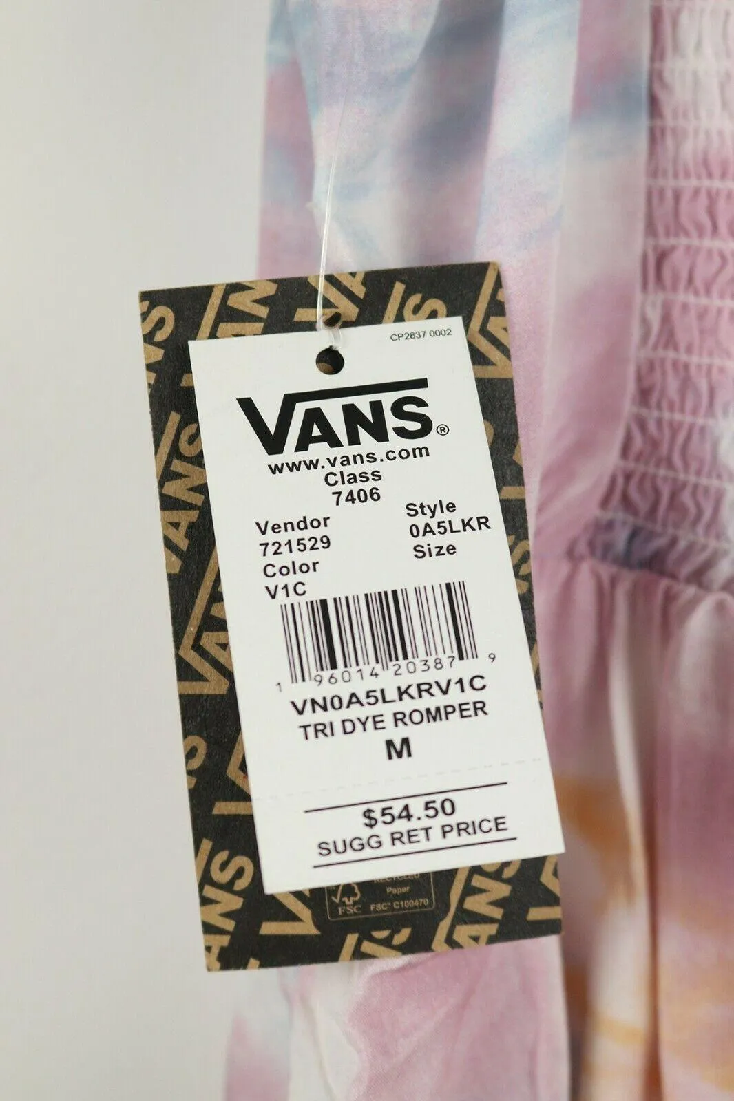 Vans Women's Cradle Pink Tri Dye Romper