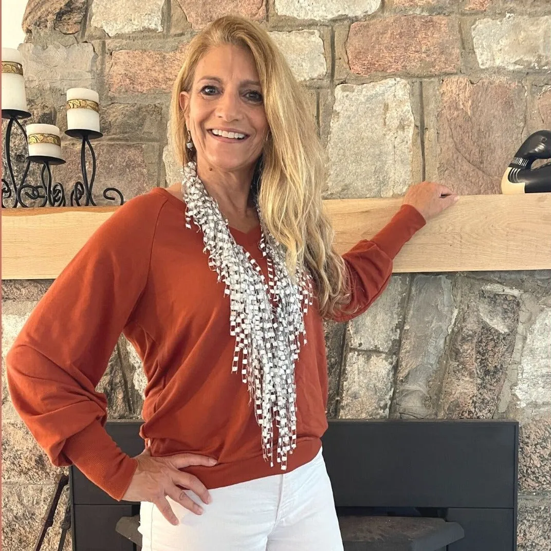 White Statement Necklace Scarf - Limited Edition