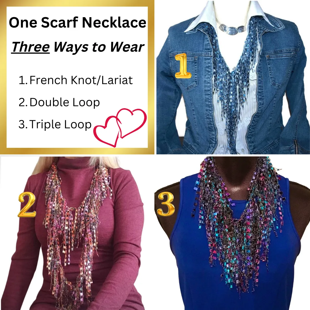 White Statement Necklace Scarf - Limited Edition