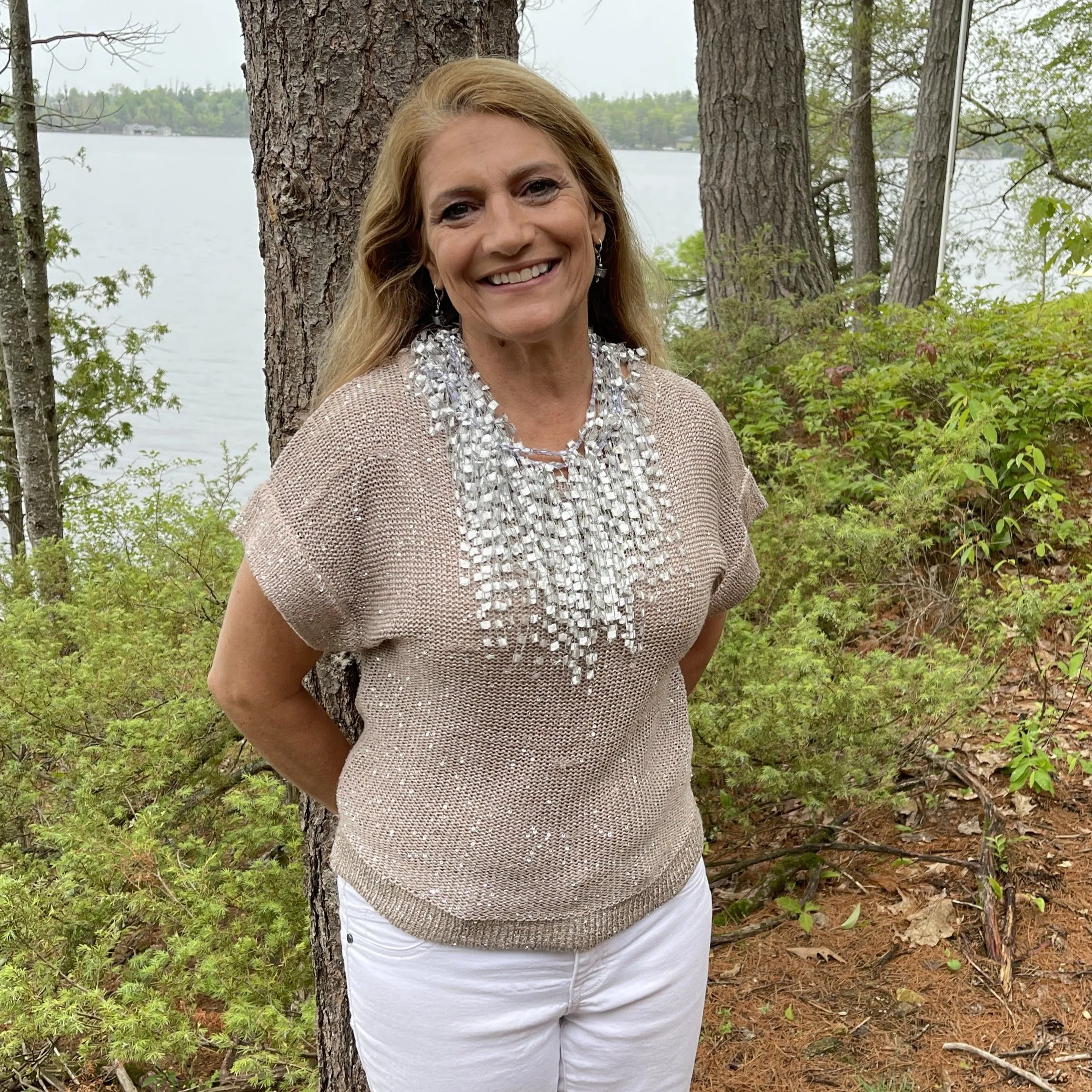 White Statement Necklace Scarf - Limited Edition