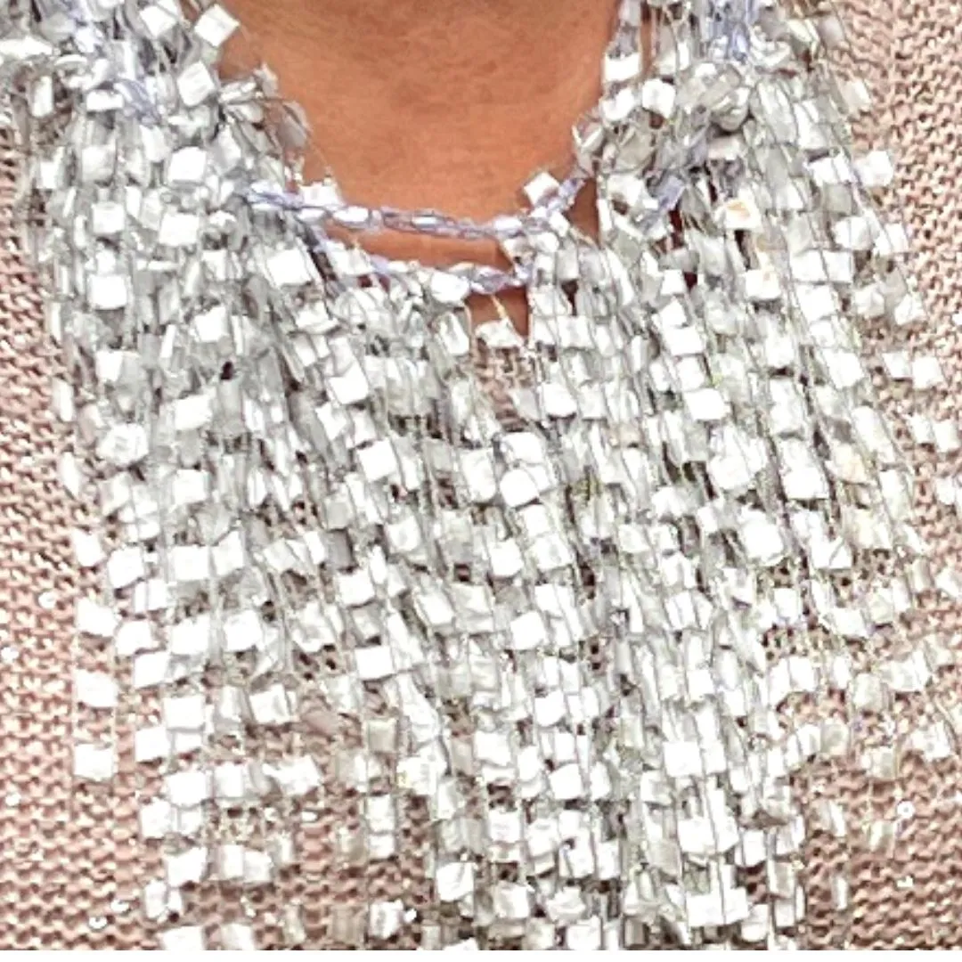White Statement Necklace Scarf - Limited Edition