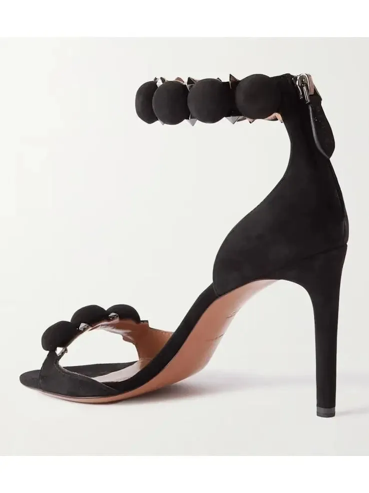 Women’s Bobble High-Heel Sandals in Black